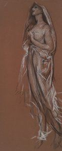 Studera för figuren 4 am(?) in av Edwin Austin Abbey
