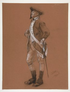 Studera för figuren av general Anthony Wayne, i av Edwin Austin Abbey