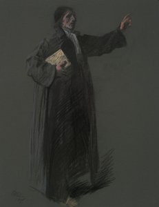 Studie för figuren Johann Kelpius, i av Edwin Austin Abbey