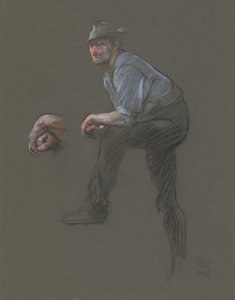 Studera för figuren av en arbetare i av Edwin Austin Abbey