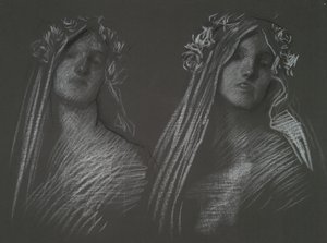 Studie för chefen för Blanchefleur för av Edwin Austin Abbey