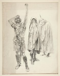 Studie för oidentifierad Shakespeare-pjäs av Edwin Austin Abbey