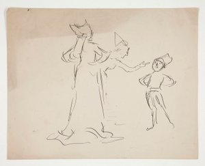 Studie av två figurer, från kärlek av Edwin Austin Abbey