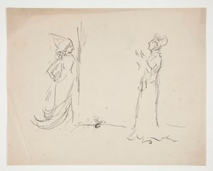 Studie av två figurer, från kärlek av Edwin Austin Abbey