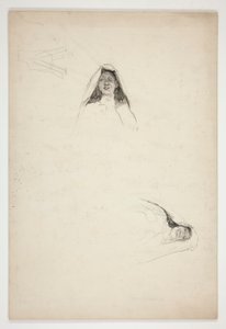 Studie av Two Heads, Jaquenetta, från Love av Edwin Austin Abbey