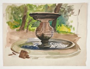 Studie av en fontän av Edwin Austin Abbey