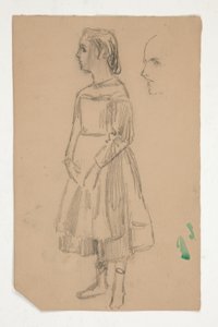Studie av en ung flicka i Pinafore av Edwin Austin Abbey