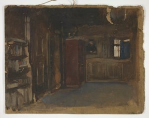 Studie av en interiör av Edwin Austin Abbey
