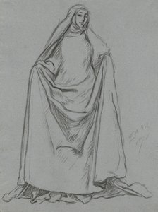 Studie av kvinnlig figur (verso: mansfigur) av Edwin Austin Abbey