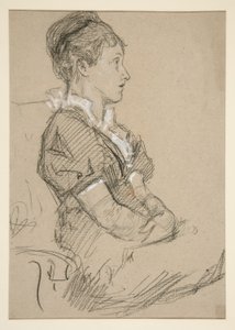 Studie av sittande kvinnor (Mrs. Abbey?) av Edwin Austin Abbey