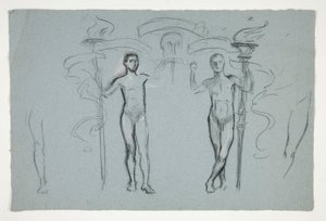 Studie av två eldbärare av Edwin Austin Abbey