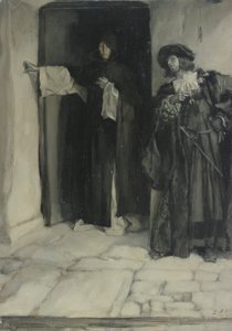 Hertigen och brodern Thomas, från Mått för Mått, Akt I, Scen iii av Edwin Austin Abbey