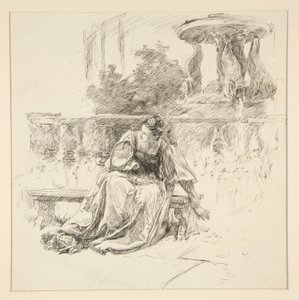 Det sönderrivna brevet, från akt I, Scene ii, Two Gentlemen of Verona av Edwin Austin Abbey