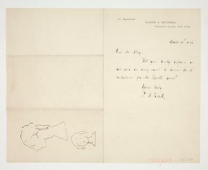 Två skisser av en byst av Edwin Austin Abbey