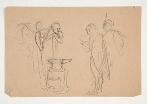 Oidentifierad illustration för Oliver Goldsmith av Edwin Austin Abbey
