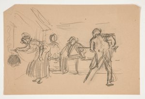 Oidentifierad illustration för Oliver Goldsmith av Edwin Austin Abbey