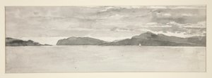 Vattenscen med landskap av Edwin Austin Abbey