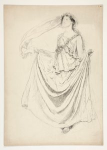 Kvinna i toga med girlanger, skiss till en oidentifierad Shakespeare-pjäs av Edwin Austin Abbey