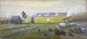 Amerikanska inbördeskriget 1861-1865: Slaget vid Gettysburg 1-3 juli 1863 som avslutade Lees invasion av norr. De tyngsta amerikanska offer än i någon annan i kriget. Olja