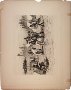 Tidningar i lägret, 1876 av Edwin Austin Forbes