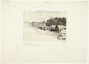 Whistler skissar vid Moulsey Lock av Edwin Edwards