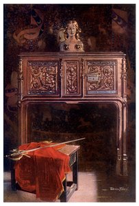 Snidad ek Lous XII dressoir, 1910. av Edwin Foley