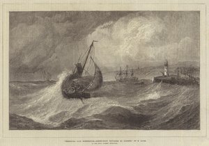 Frisk vind, Scarborough, fiskebåtar som återvänder till hamnen, i Royal Academy Exhibition