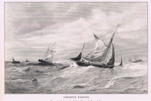 Gorleston hamn, från The Magazine of Art 1893, Cassell and Company av Edwin Hayes