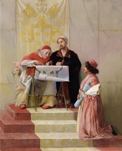Bramante visar planer för basilikan St. Peter till påven av Edwin Howland Blashfield