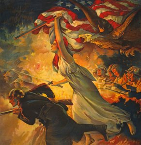 Detalj från Carry On! Köp Liberty Bonds till ditt yttersta, publicerad c.1918