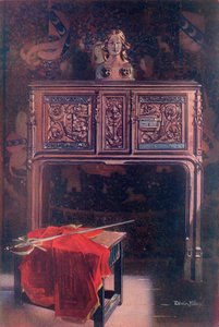 Carved Oak Dressoir--Louis XII av Edwin John Foley