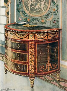 Inlagd Satinwood Commode--Ormolu Mounts av Edwin John Foley