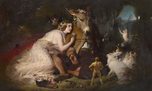 Scene from A Midsummer Nights Dream. Titania and Bottom