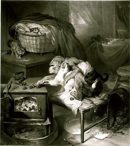 Kattens tass (gravyr) av Edwin Landseer