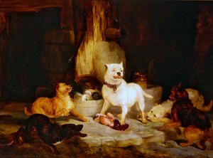 The King of the Castle (olja på panel) av Edwin Landseer