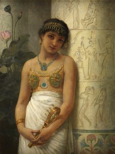 En egyptisk flicka med ett systrum, 1886