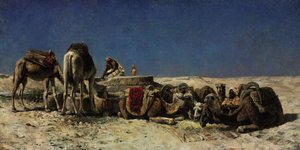 Kameler bredvid en cistern av Edwin Lord Weeks