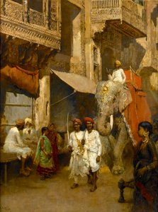 Promenad på en Indian Street av Edwin Lord Weeks