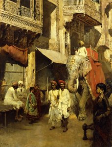 Promenad på en Indian Street, av Edwin Lord Weeks