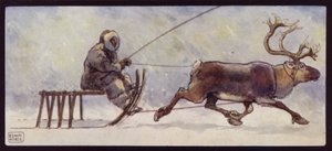En lapp- och rensläde (färg litho)