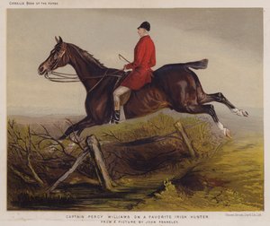 Kapten Percy Williams på en favorit irländsk jägare (färg litho) av Edwin Noble