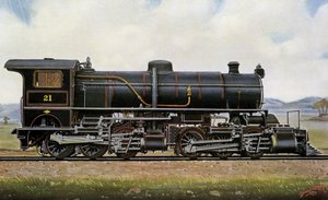 Ånglokomotiv nr 21. Bland mongolerna: Mallet Compound Service i Khingan-bergen, Peking - Kalgang Railway