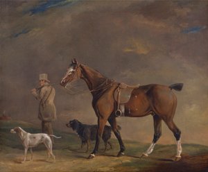 En idrottsman med skjutponny och vapenhundar av Edwin W. Cooper of Beccles