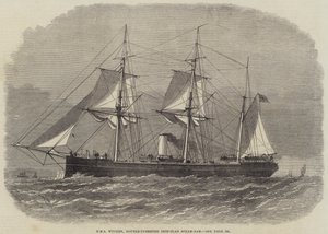 HMS Wyvern, dubbeltornig järnklädd ångbom av Edwin Weedon
