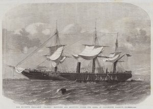 Hennes Majestäts trupp-fartygstransit, ombyggnad och mottagning av butiker för Kina i Portsmouth Harbor av Edwin Weedon