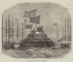 Lansering av HMS Cyclops på Blackwall av Edwin Weedon