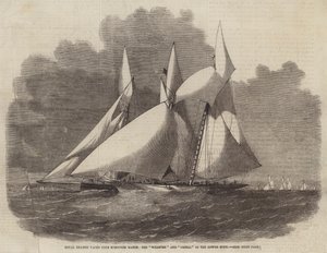 Royal Thames Yacht Club Schooner Match, Wildfire och Vestal in the Lower Hope av Edwin Weedon