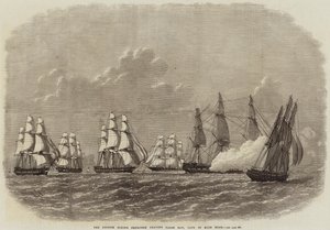 Den brittiska flygande skvadronen lämnar False Bay, Godahoppsudden