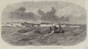 Melmerby truppskepp bogserade in i Brests hamn efter en storm av Edwin Weedon