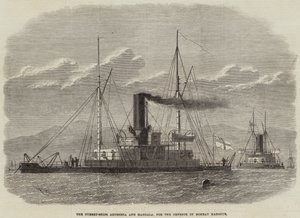 Turret-Ships Abyssinia och Magdala, för försvaret av Bombay Harbor av Edwin Weedon